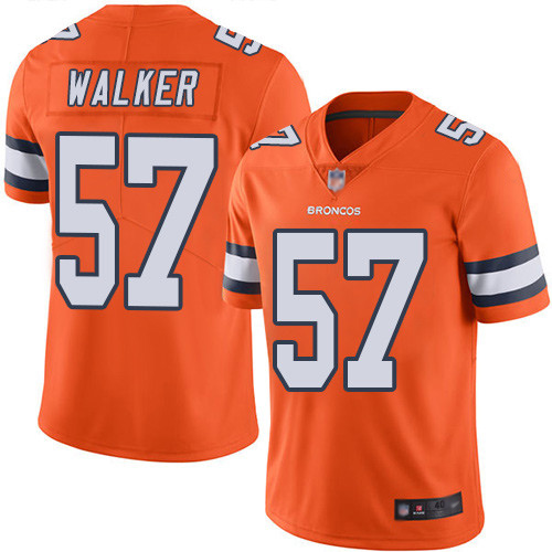 Men Denver Broncos #57 Demarcus Walker Limited Orange Rush Vapor Untouchable Football NFL Jersey